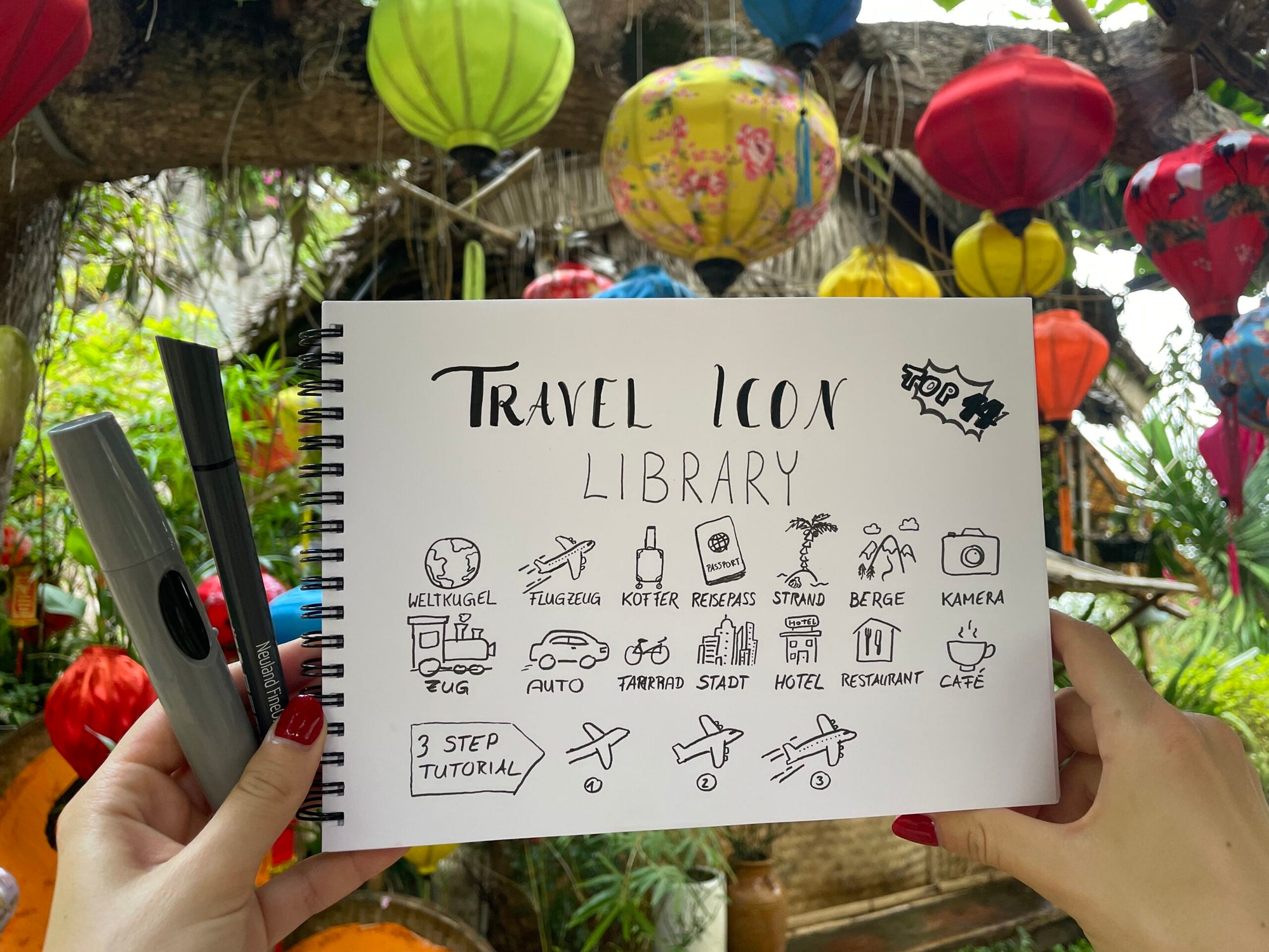 Travel Sketchnotes: Meine Top 14 Travel Icons