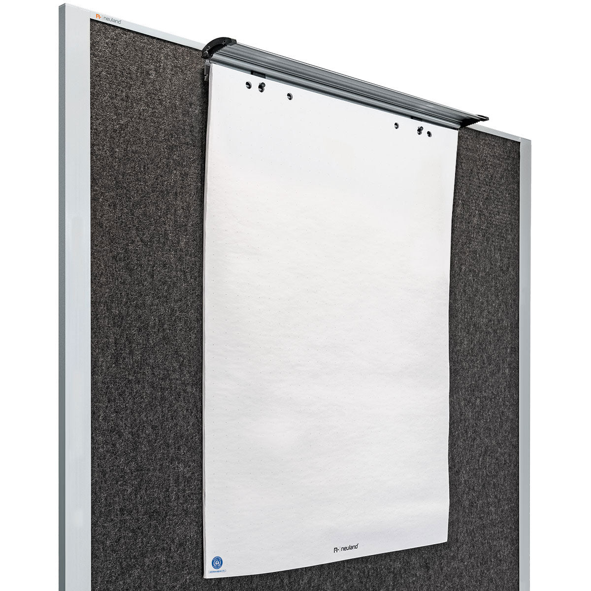 FlipChart-Papierhalterung für Pinnwände LW und pinGo®- s004 silber