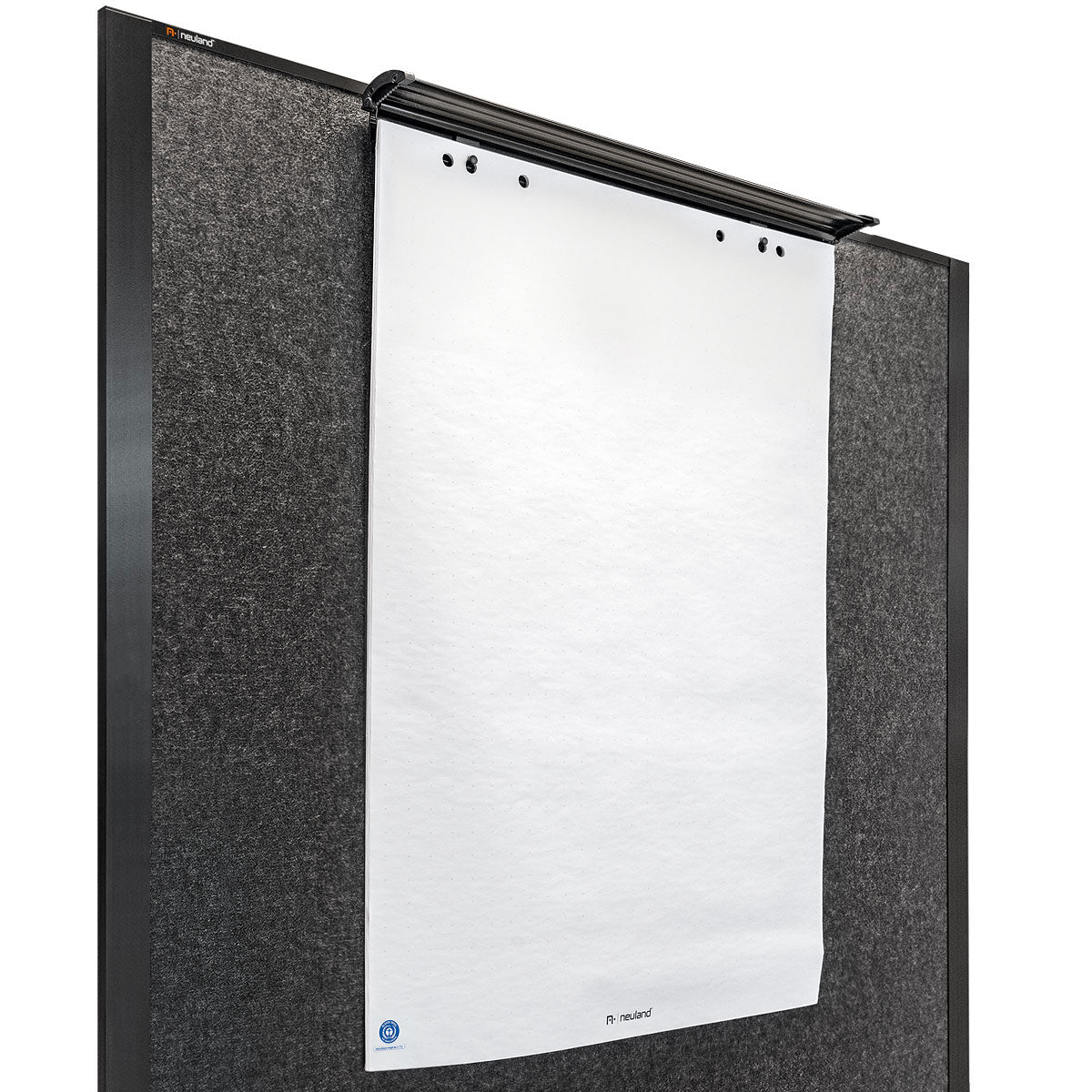 FlipChart-Papierhalterung für Pinnwände LW und pinGo®- s002 mattschwarz