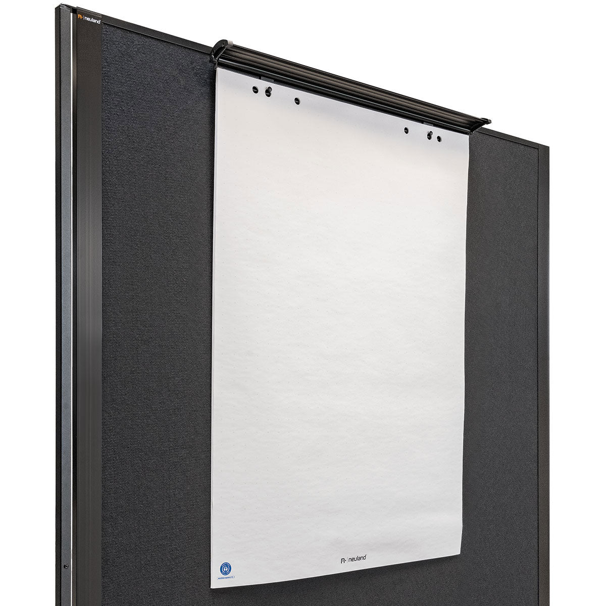 FlipChart-Papierhalterung für Pinnwände LW und pinGo®- s002 mattschwarz