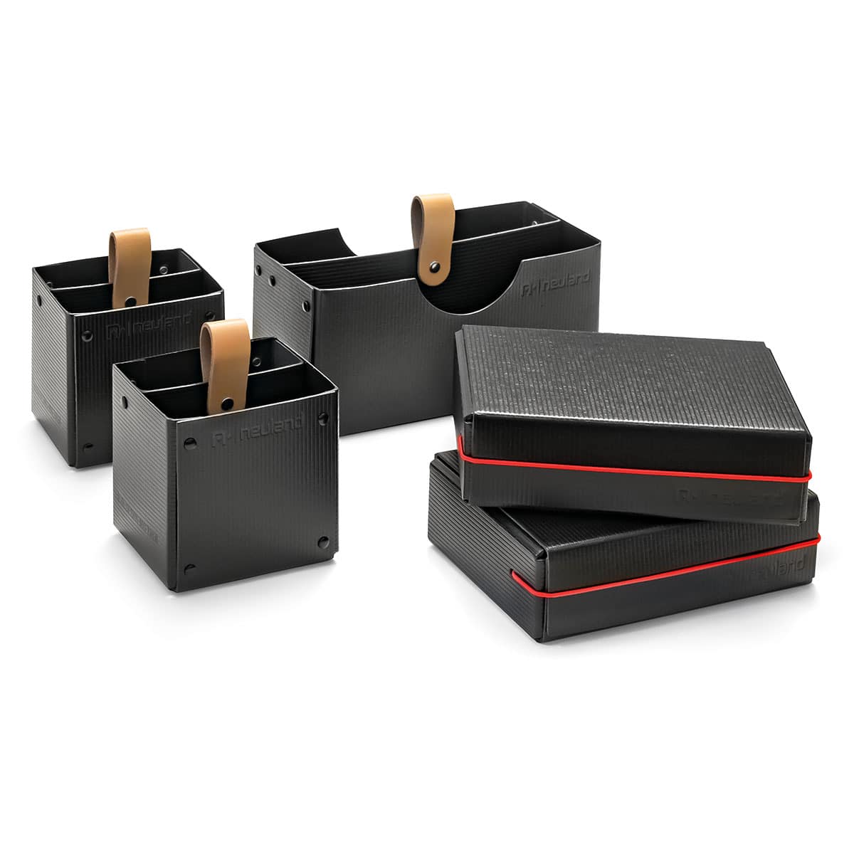 Novario® Boxen-Sets, schwarz- set 6 für umhängetasche