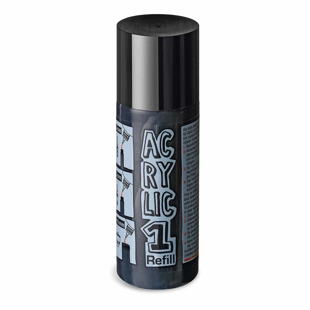 AcrylicOne Refill, Wasserbasis, Einzelfarben- ac550 schwarz