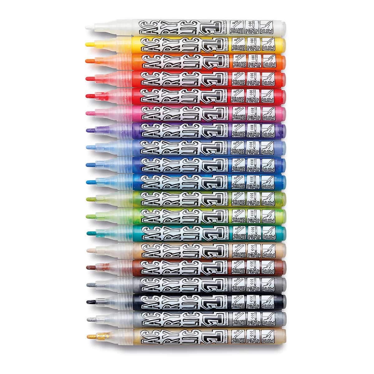 AcrylicOne FINE, Rundspitze 1,5 mm - 19er Set