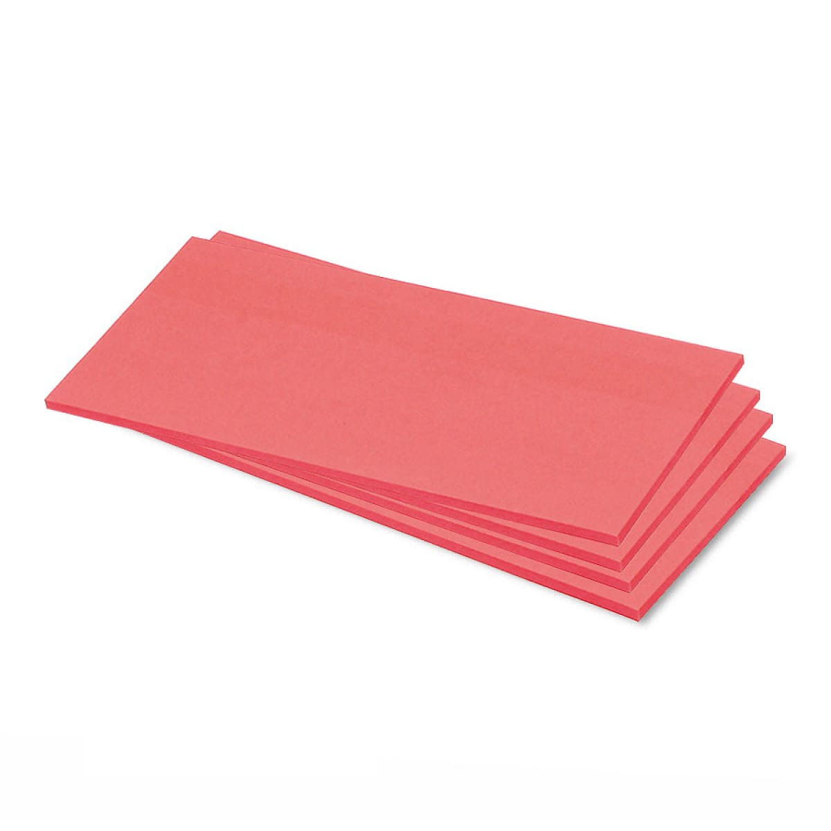Zelfklevende rechthoekkaarten, uni kleuren - 2 red