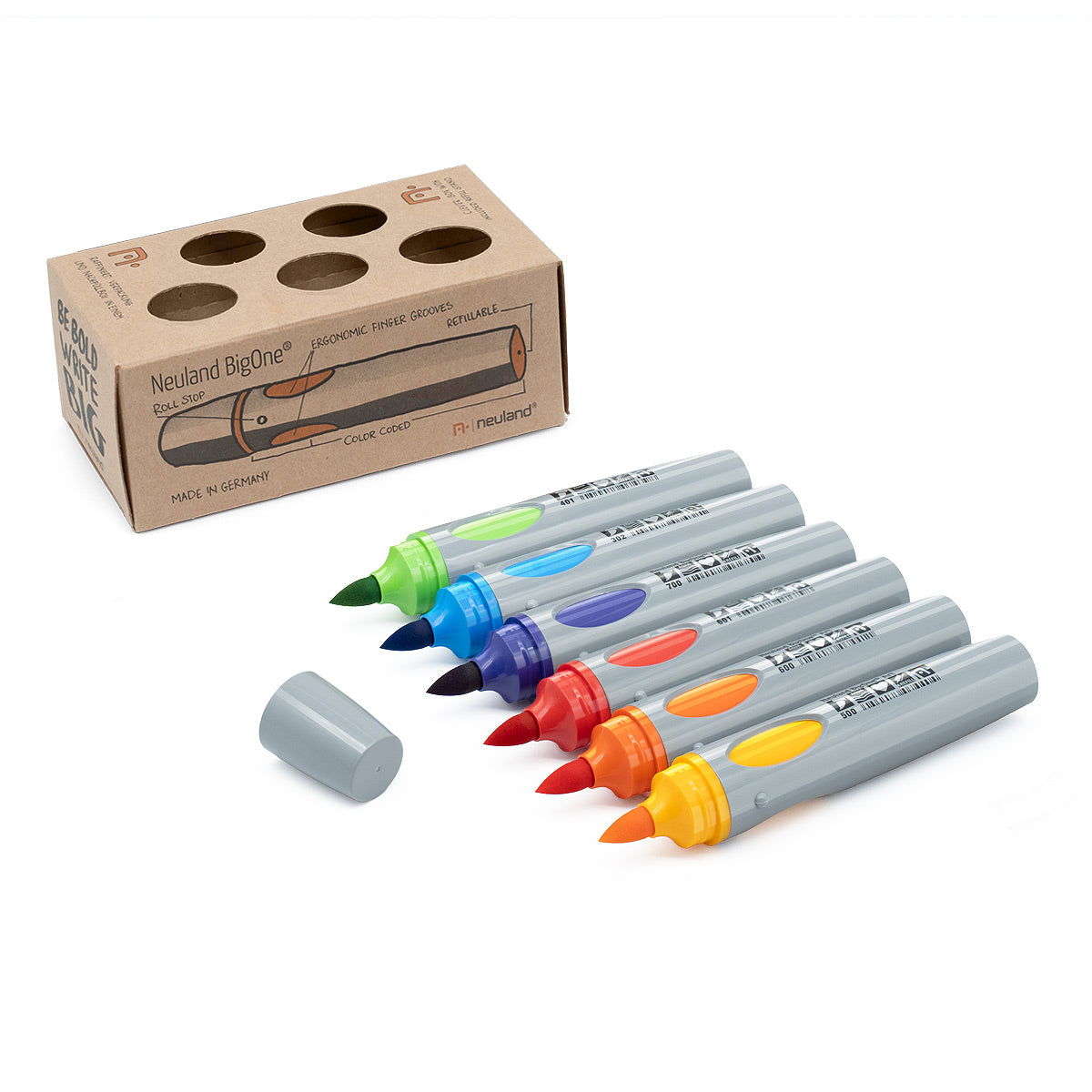 Neuland BigOne® Art, brush nib, No. 29 Six-Pack, Rainbow