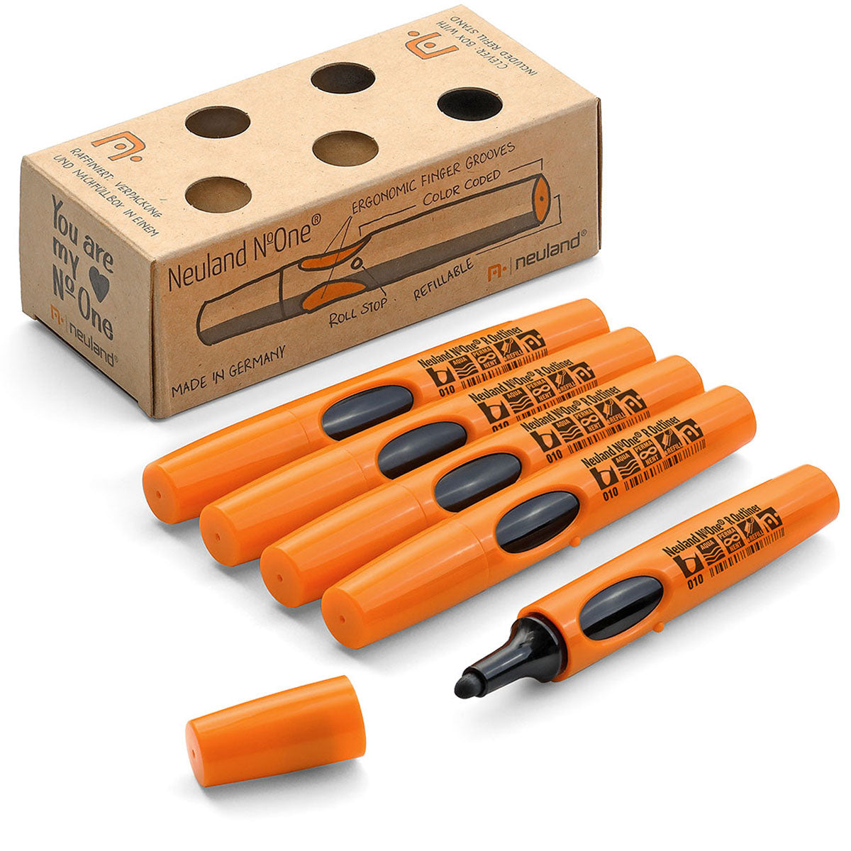 Neuland No.One® Outliner, 5/set U5, various nibs - round nib