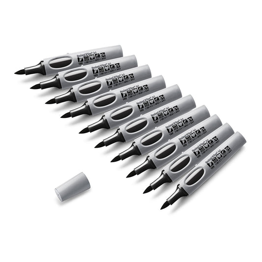 Neuland No.One® Art Moderatiemarkers, met penseelpunt 0,5-7 mm – 10-delige set in één kleur