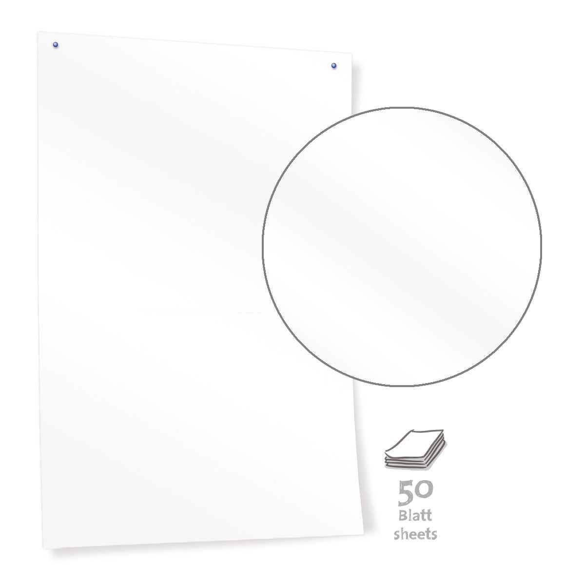 White Pinboard Paper – plain - 50 sheets