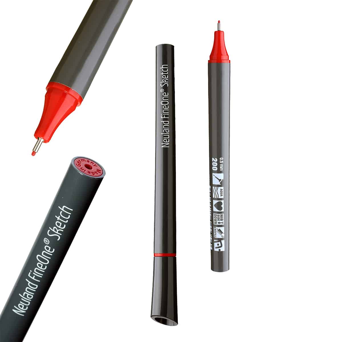 Neuland FineOne® Sketch Fineliner with nylon nib 0.5 mm – set of 10 colors