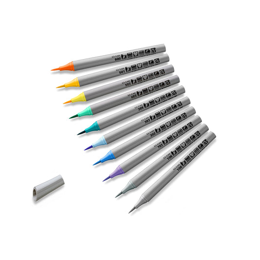 Fineliner Neuland FineOne® Art met penseelpunt 0,5-5 mm - 10-delige kleurenset