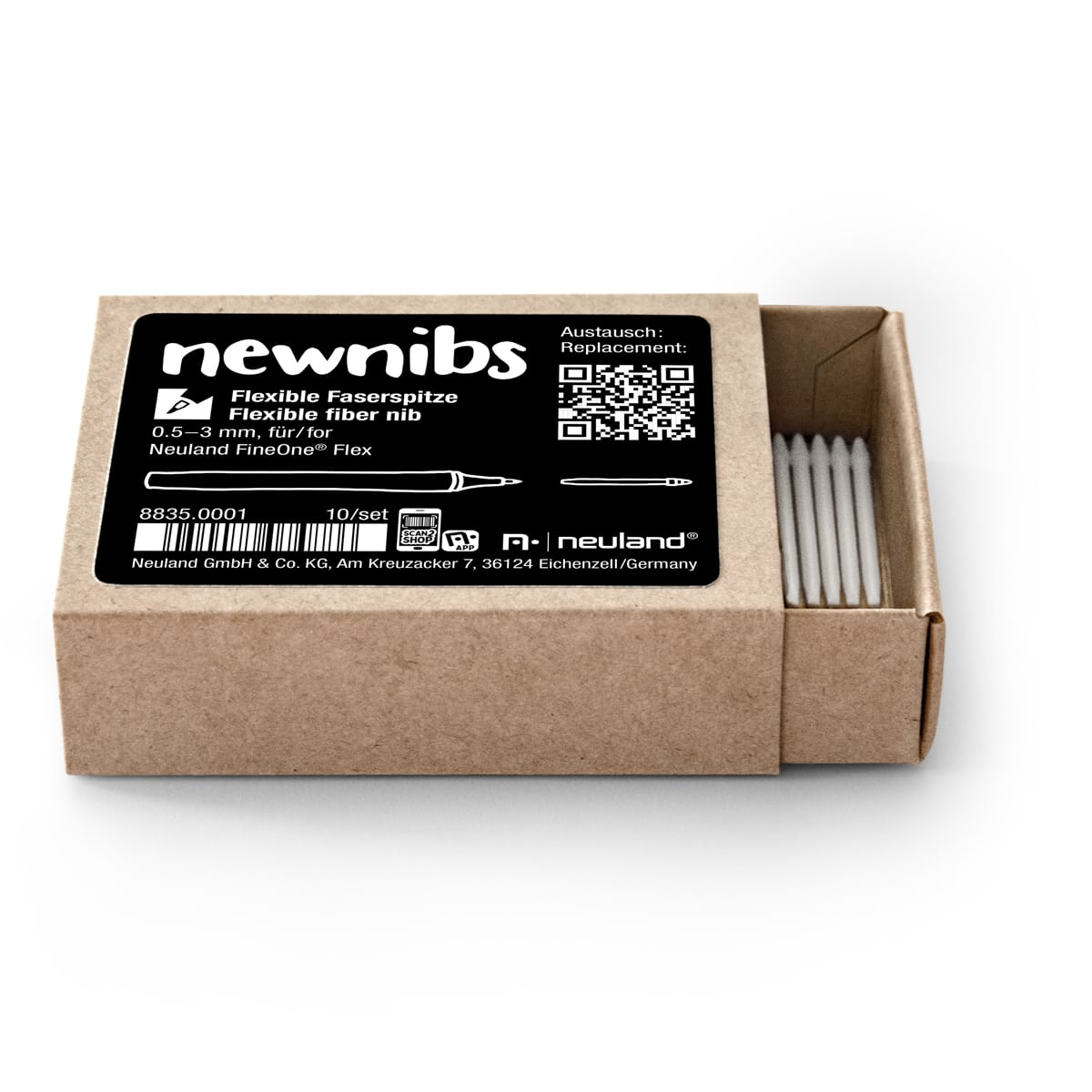 Replacement nibs Neuland FineOne® Flex, flexible fiber nib 0,5-3 mm