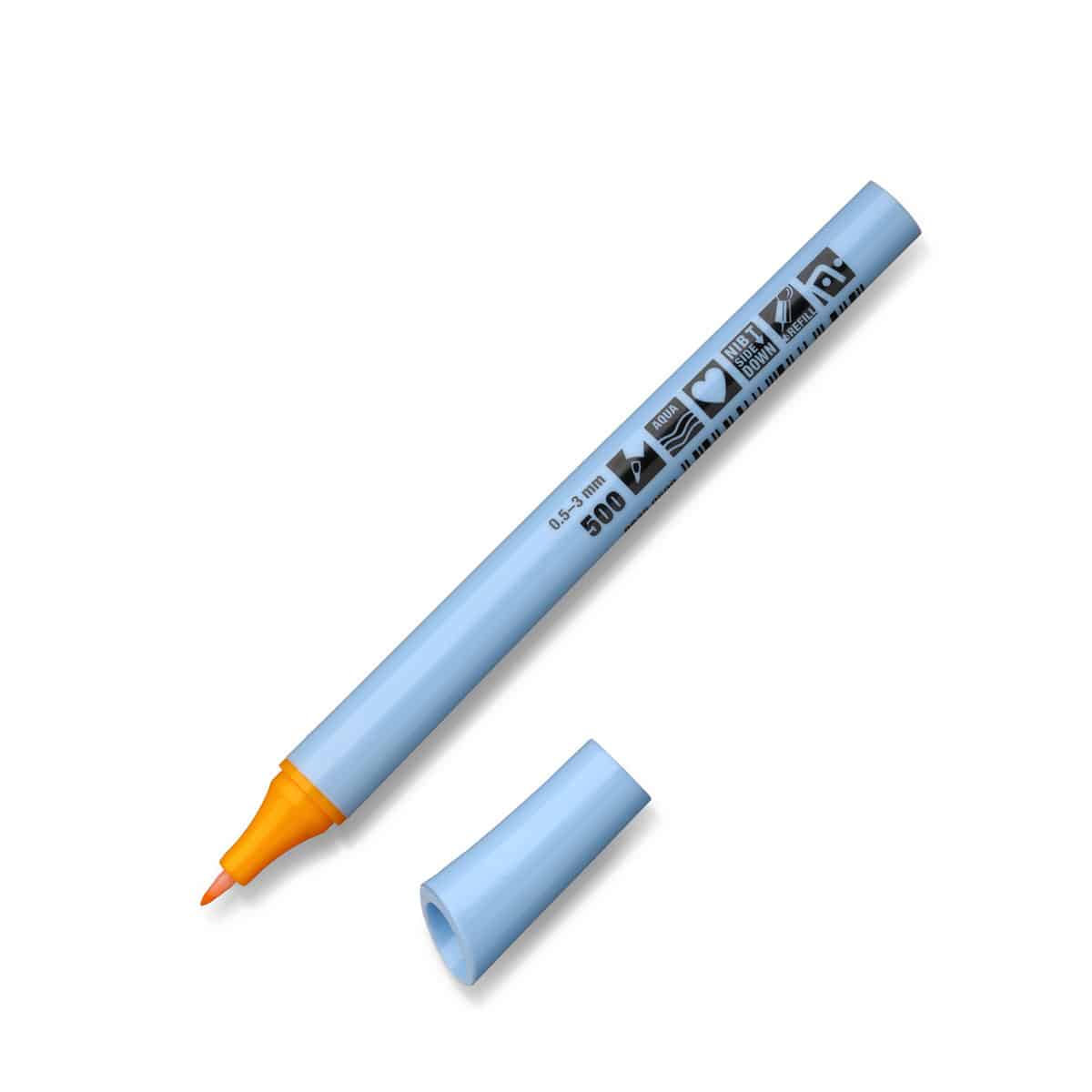 Neuland FineOne® Flex, flexible fiber nib 0.5-3 mm, single colors- 500 brillantgelb