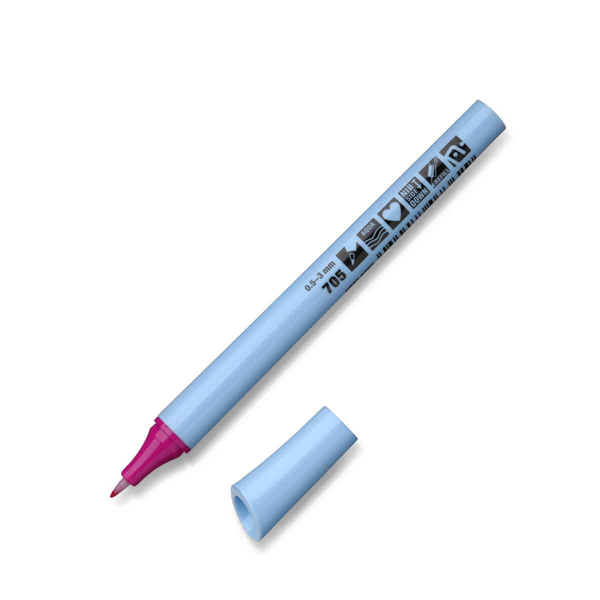 Neuland FineOne® Flex, flexible Faserspitze 0,5-3 mm, Einzelfarben- 705 brombeere