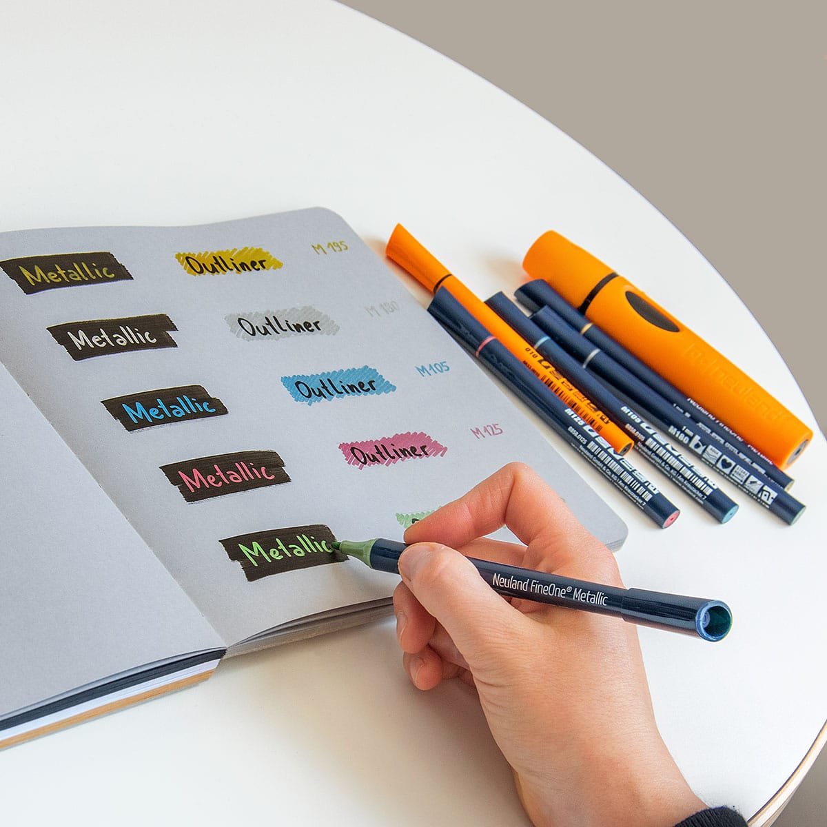 Neuland FineOne® Metallic, ronde punt 1 mm – 5 kleurensets