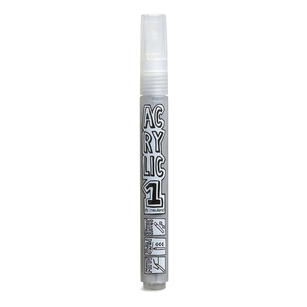 AcrylicOne MEDIUM, round nib 2.5mm – Single Colors- ac551 silber