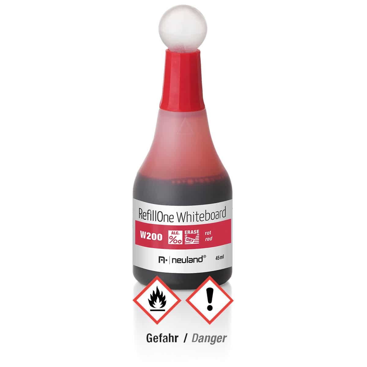 Navulfles RefillOne, Whiteboardmarker, enkel- w200 rot