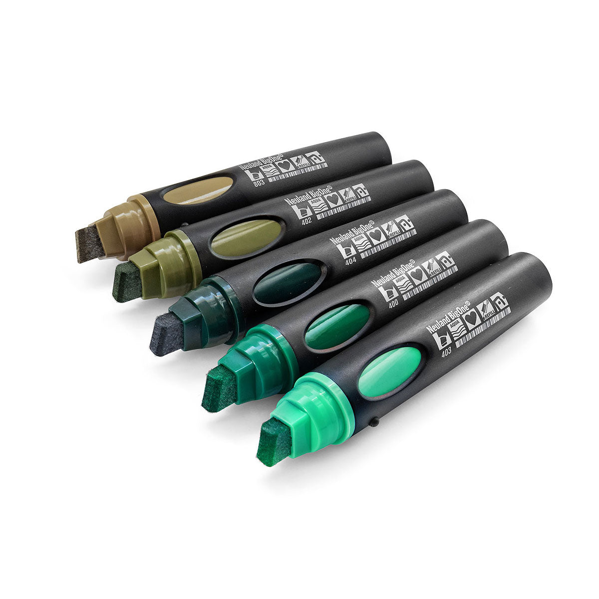 Neuland BigOne®, Keilspitze 6-12 mm, 5er Farbsets- set no. 12 back to green