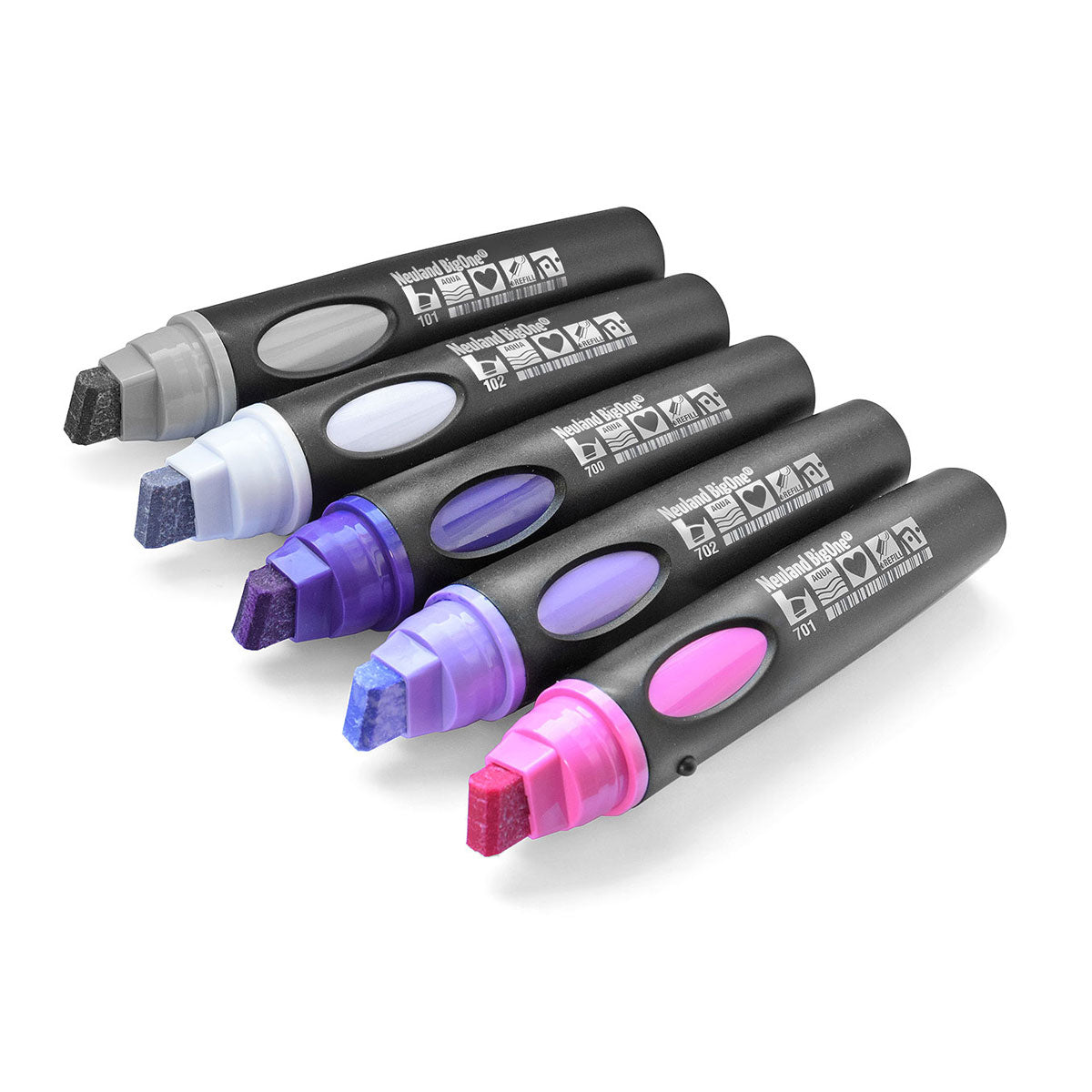 Neuland BigOne®, wedge nib 6-12 mm, 5/color sets- set no. 18 pink amethyst