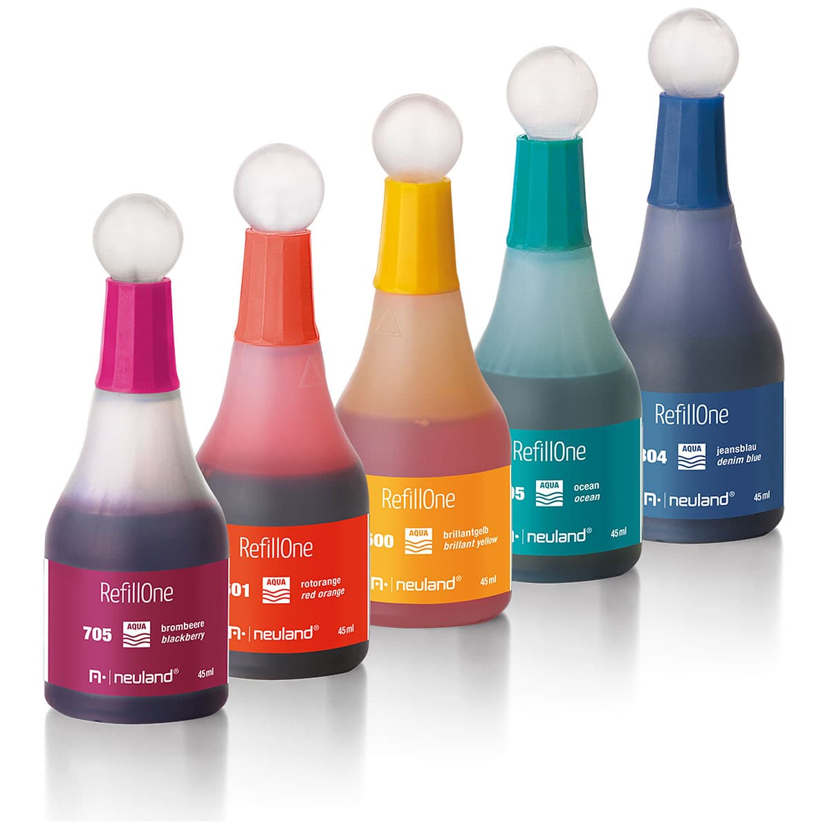 RefillOne Ink, water-based, 5/color sets- set no. 25 tropic