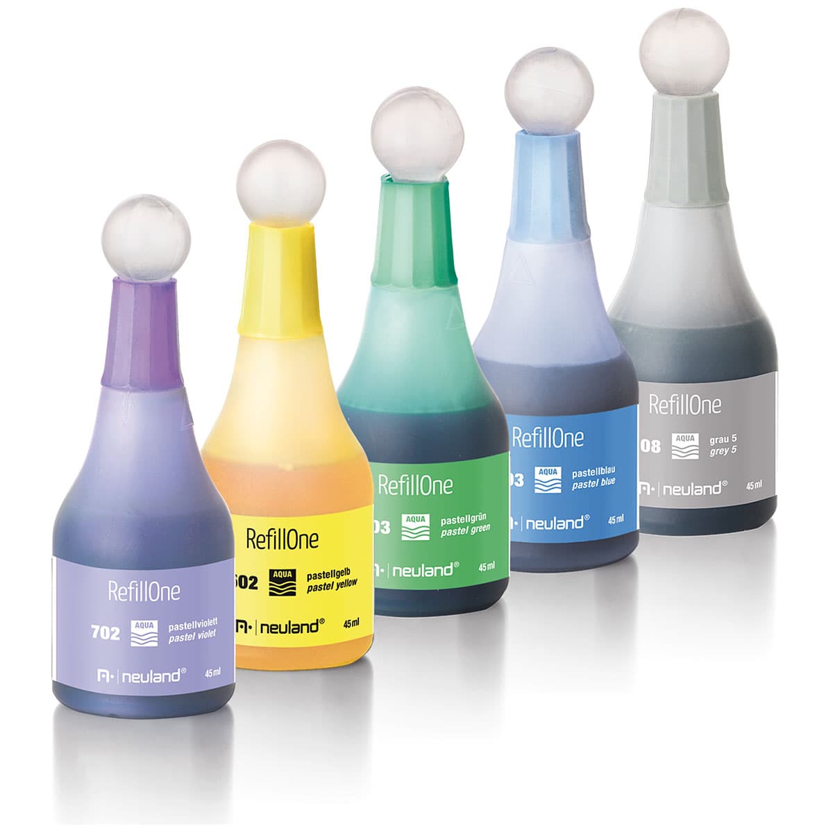 RefillOne Ink, water-based, 5/color sets- set no. 22 pastel