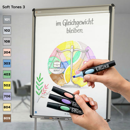 Neuland No.One® Color Set, 10-Pack Facilitation Markers, wedge nib