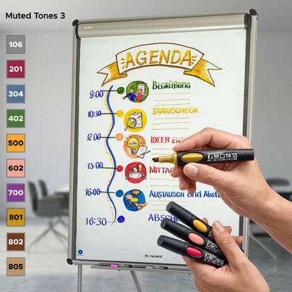 Neuland No.One® Color Set, 10-Pack Facilitation Markers, wedge nib