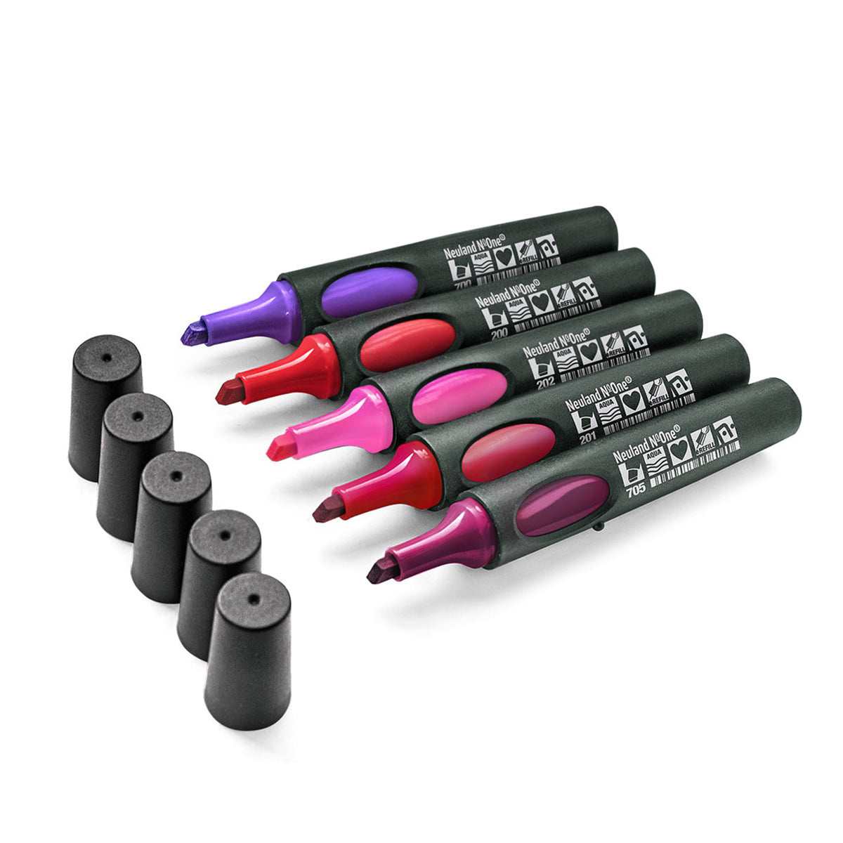 Neuland No.One®, wedge nib 2-6 mm, 5/color sets- set no. 13 wild berries