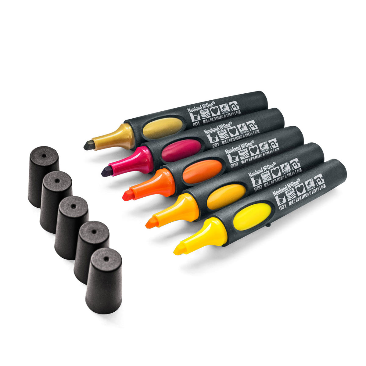 Neuland No.One®, wedge nib 2-6 mm, 5/color sets- set no. 17 sunset