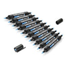 Neuland TwinOne® marker met wigpunt en penseelpunt - 10-delige set in één kleur