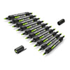Neuland TwinOne® marker met wigpunt en penseelpunt - 10-delige set in één kleur