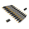 Neuland TwinOne® marker met wigpunt en penseelpunt - 10-delige set in één kleur