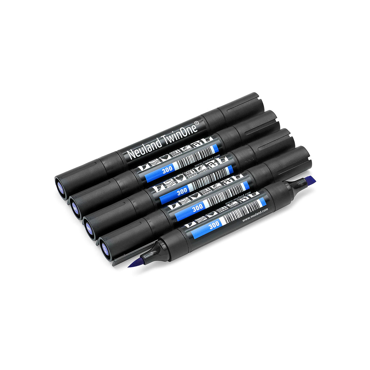 Neuland TwinOne®, chisel- and brush nib, 5/sets- set no. u3 blau