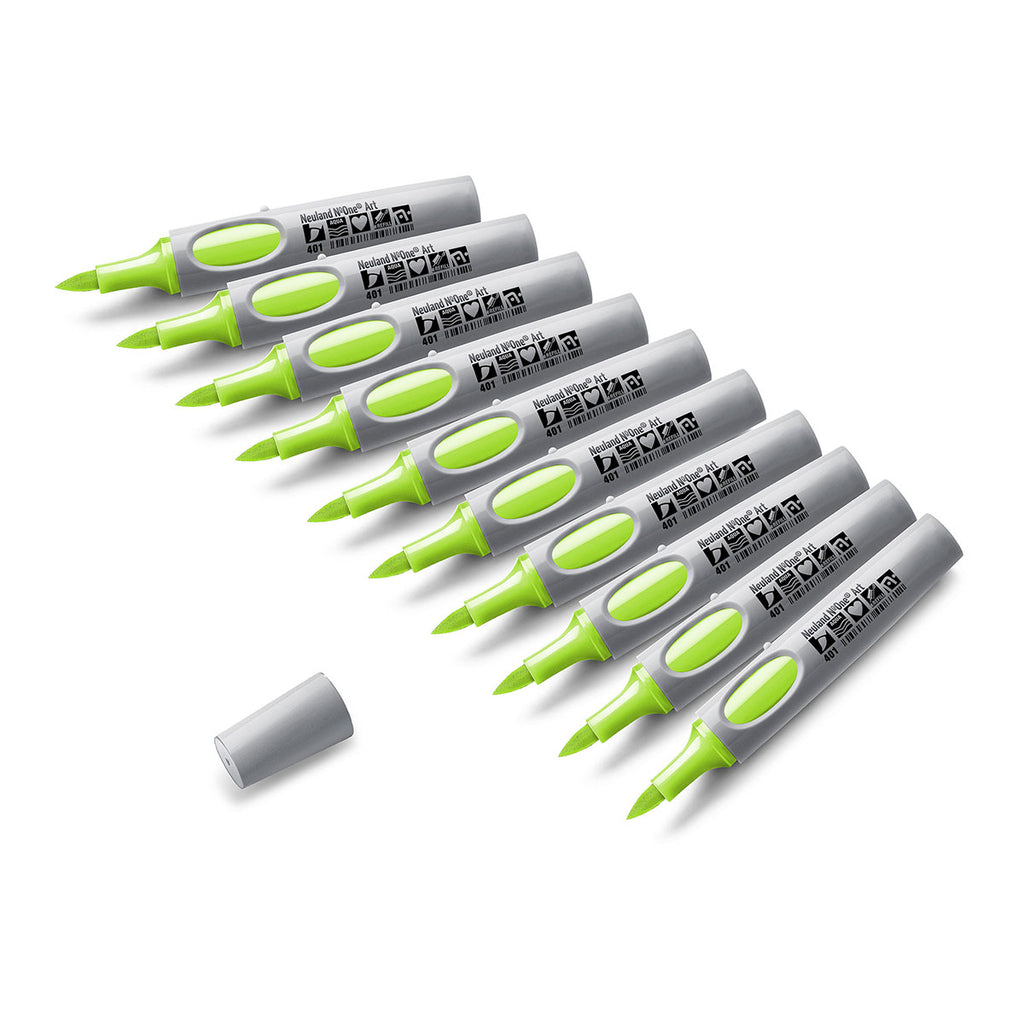 Neuland No.One® Art Moderatiemarkers, met penseelpunt 0,5-7 mm – 10-delige set in één kleur