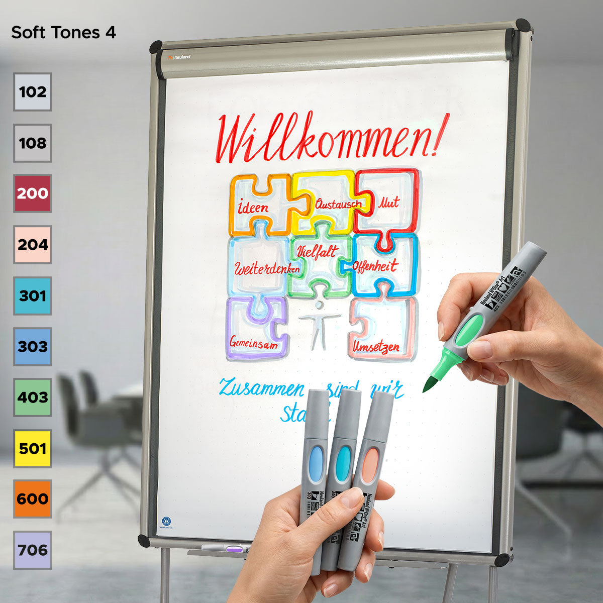 Neuland No.One® Art, pointe pinceau 0,5-7 mm, coffret de 10 couleurs