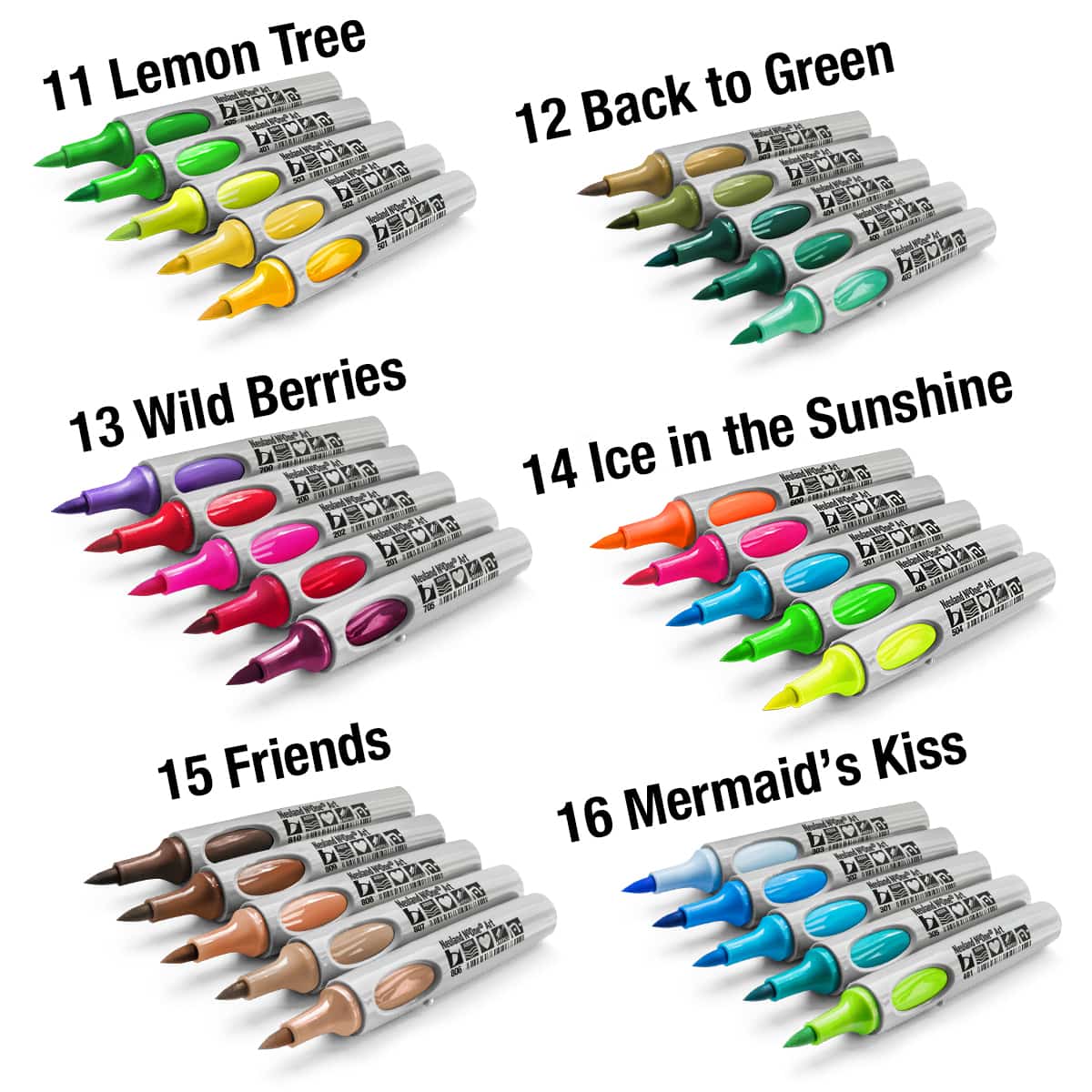 Neuland No.One® Art, brush nib 0,5-7 mm, 5/color sets