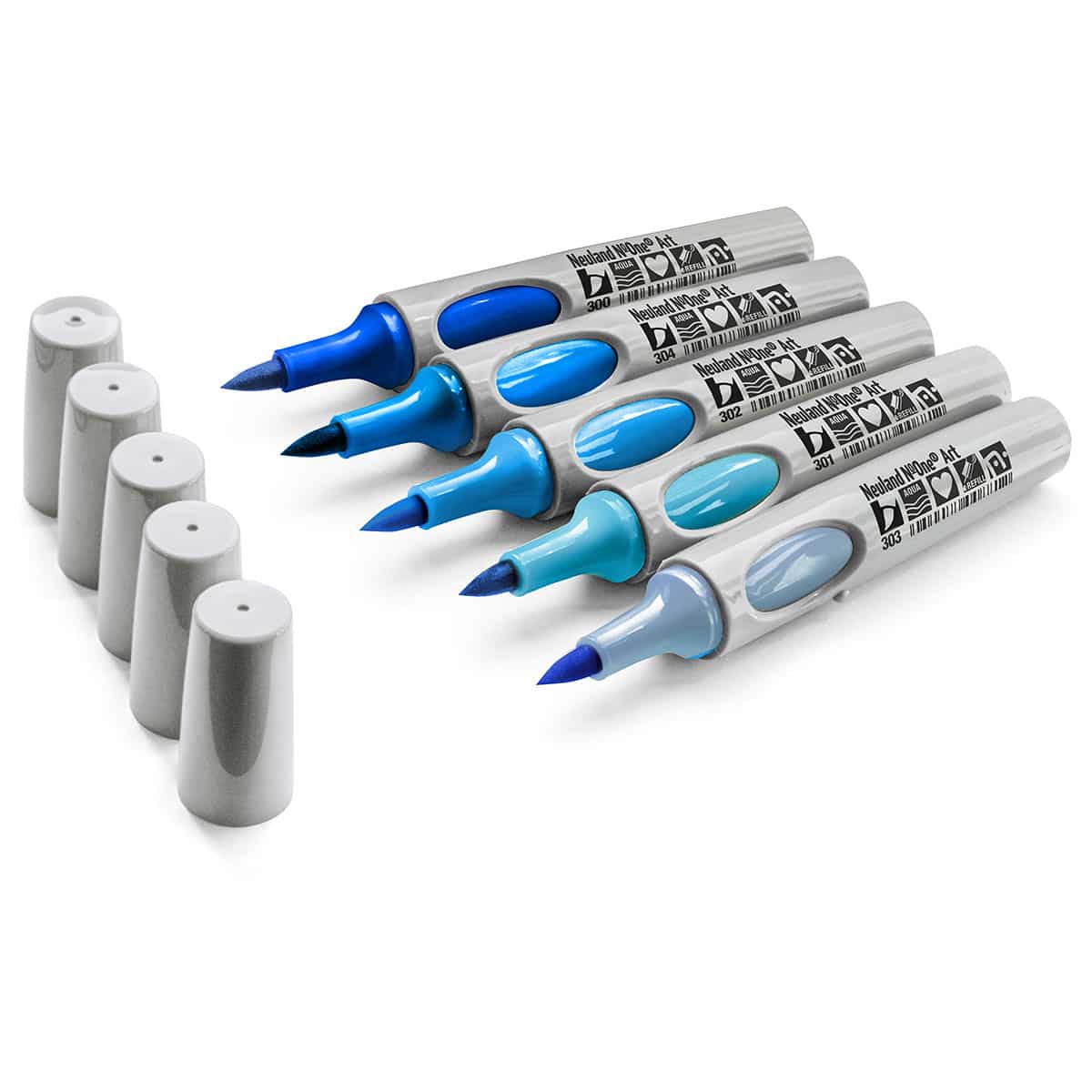 Neuland No.One® Art, brush nib 0,5-7 mm, 5/color sets- set no. 9 blue sky