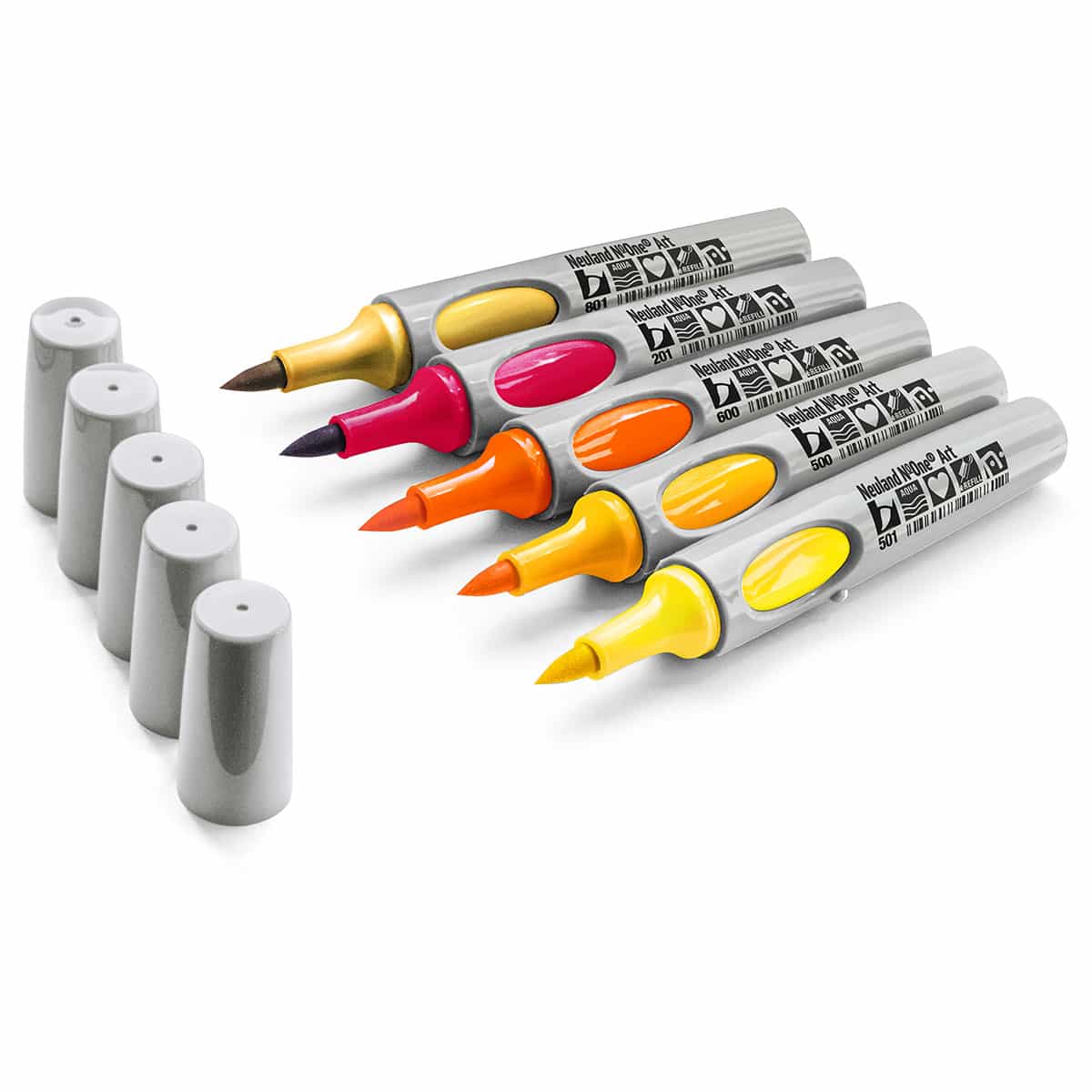 Neuland No.One® Art, penseelpunt 0,5-7 mm, 5/kleur sets- set no. 17 sunset