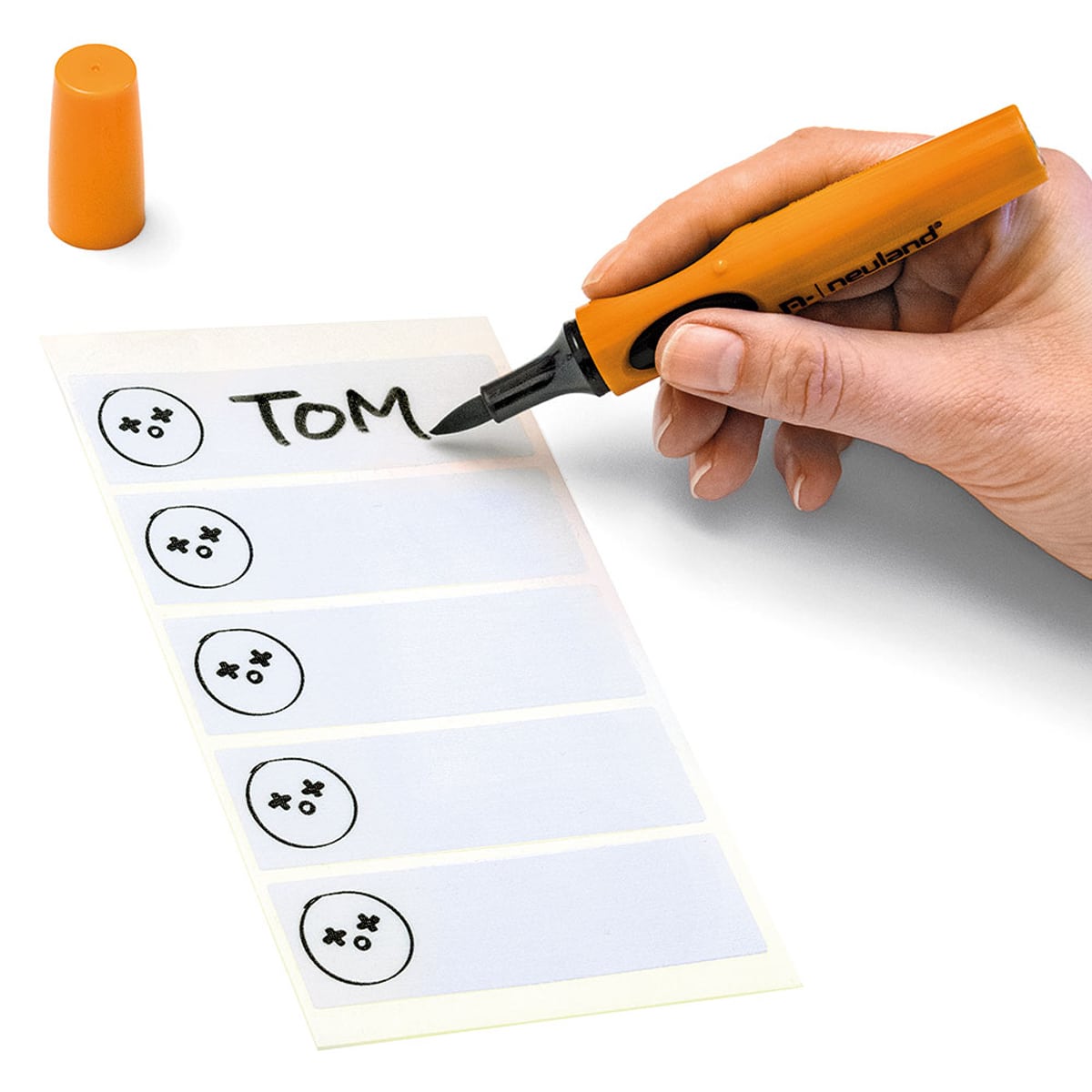 Zelfklevende naamkaartjes met gezicht