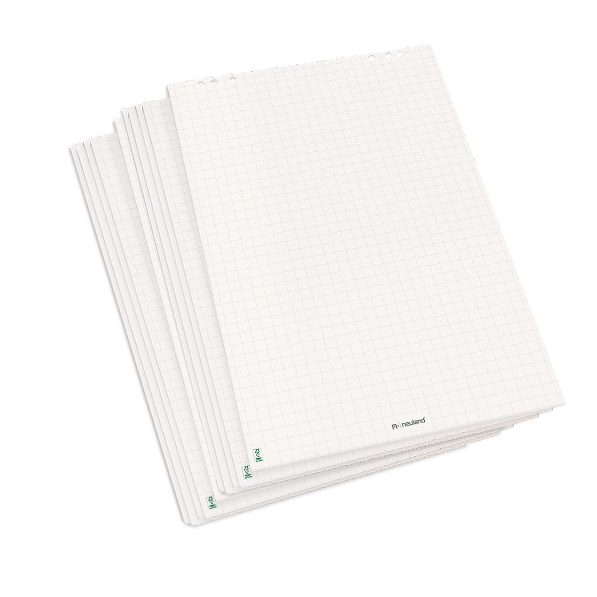 FlipChart Paper bright white, chequered- 10er block (flachliegend)