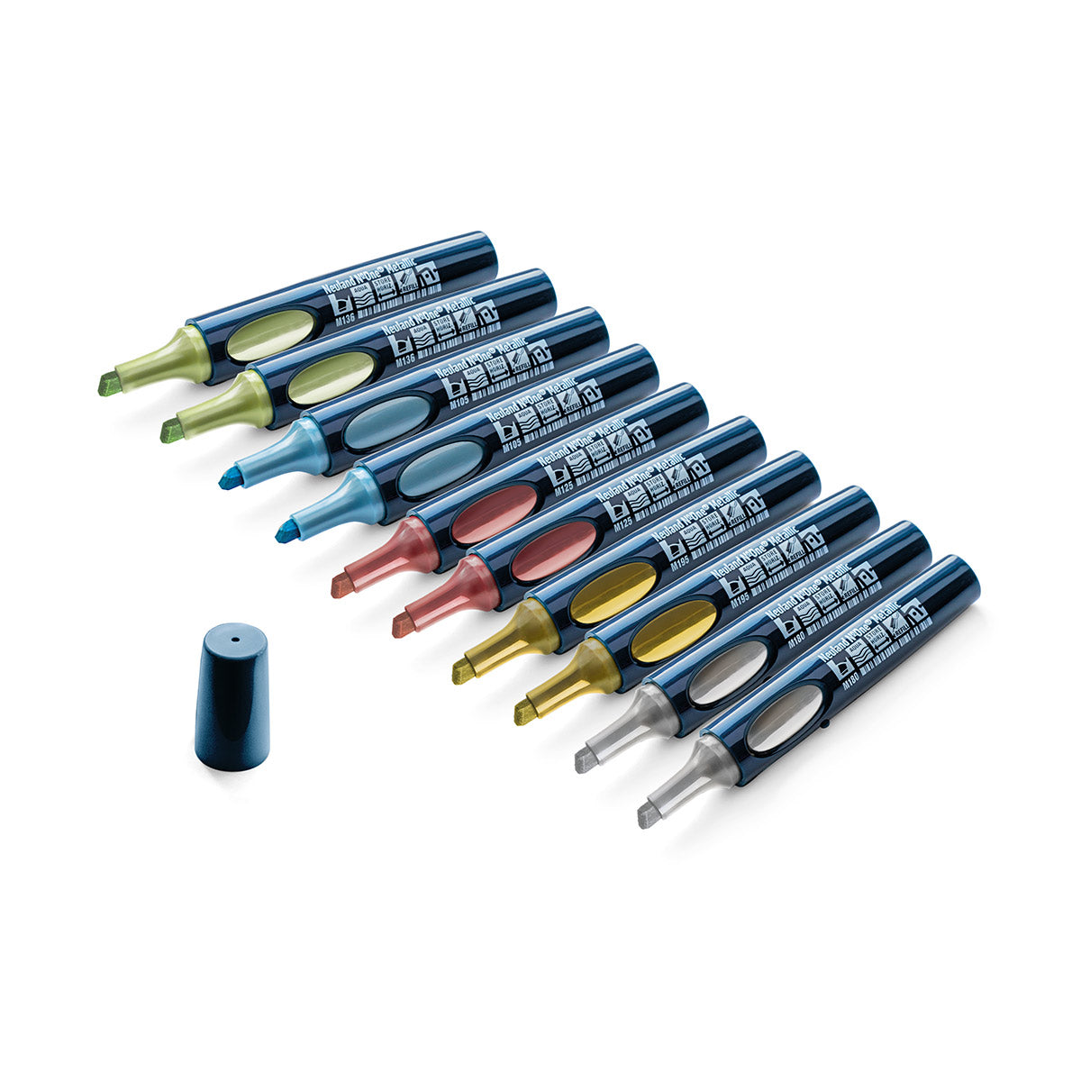 Neuland No.One® Metallic Moderatiemarkers, wigpunt 2-6 mm – 10-delige kleurenset