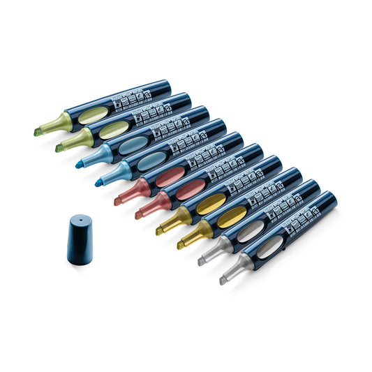 Neuland No.One® Metallic Moderatiemarkers, wigpunt 2-6 mm – 10-delige kleurenset
