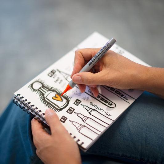 Fineliner Neuland FineOne® Art met penseelpunt 0,5-5 mm - set van 10 uni-kleuren
