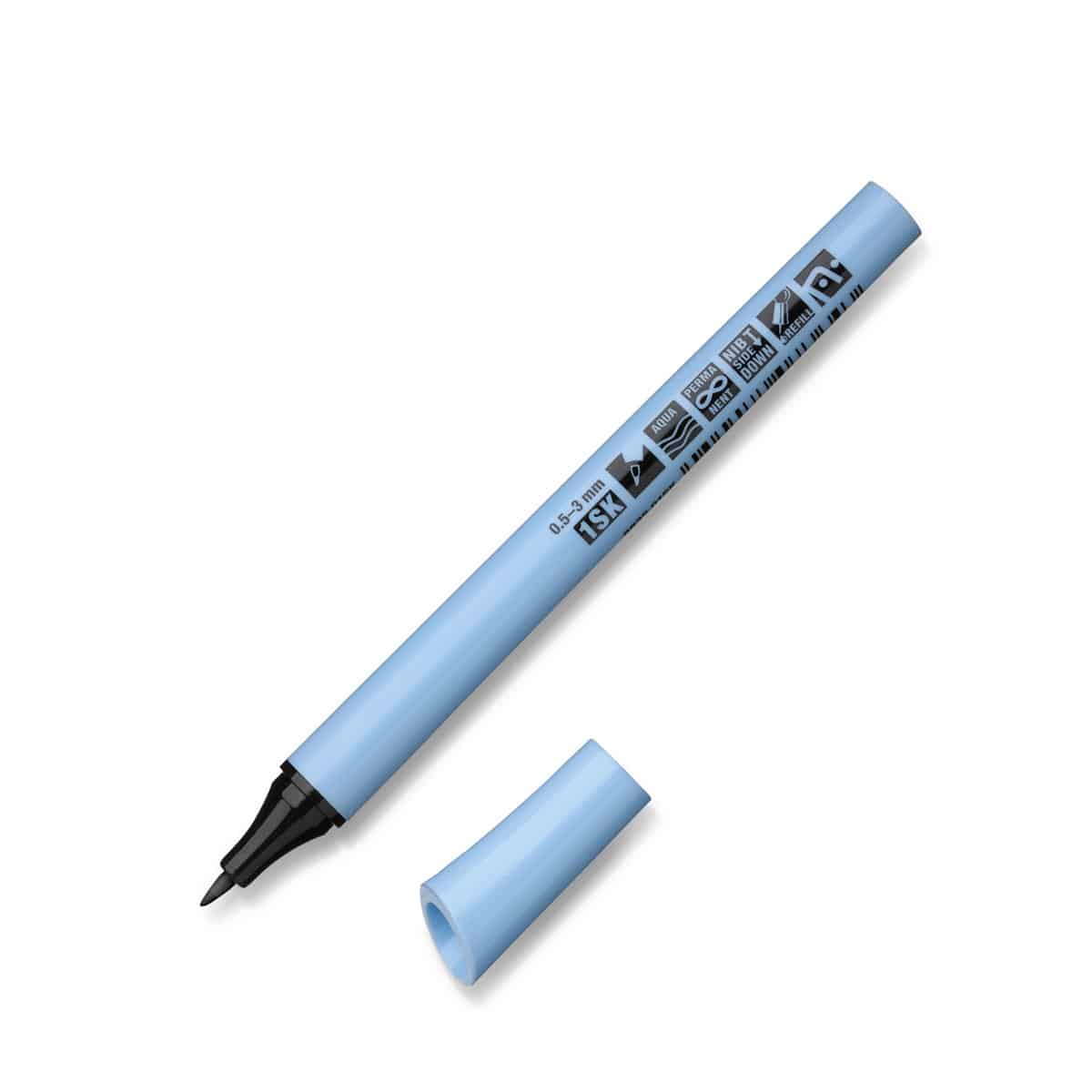 Neuland FineOne® Flex, flexible Faserspitze 0,5-3 mm, Einzelfarben- 1sk schwarz verwischfest (permanent)