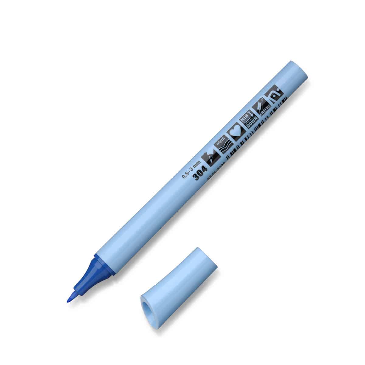 Neuland FineOne® Flex, flexible fiber nib 0.5-3 mm, single colors- 304 jeansblau