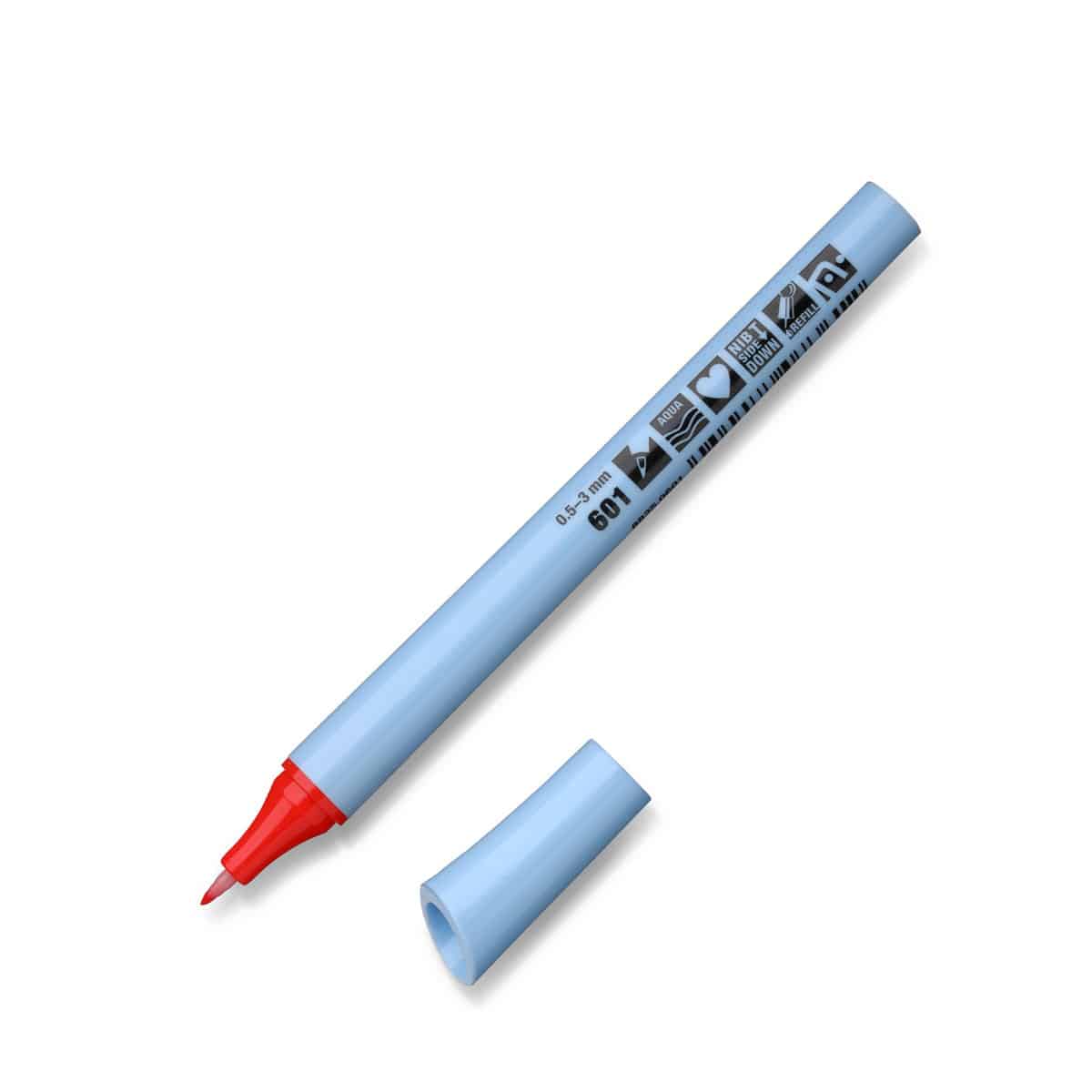 Neuland FineOne® Flex, flexible Faserspitze 0,5-3 mm, Einzelfarben- 601 rot-orange