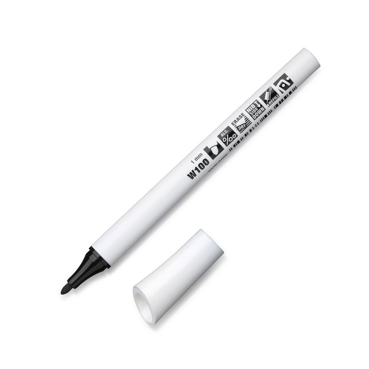 Neuland FineOne® Whiteboard, round nib, 1 mm – single colors- w100 schwarz