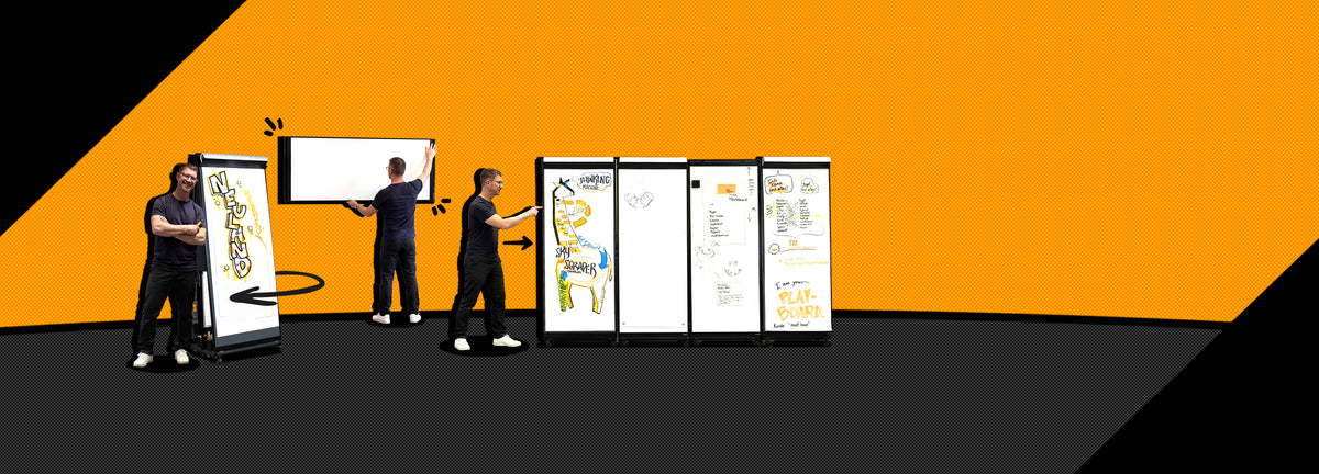 Ben mit dem Neuland Movaris® Tafelsystem: als Einzeltafel, an der Wand und als gekoppelte Tafelreihe
