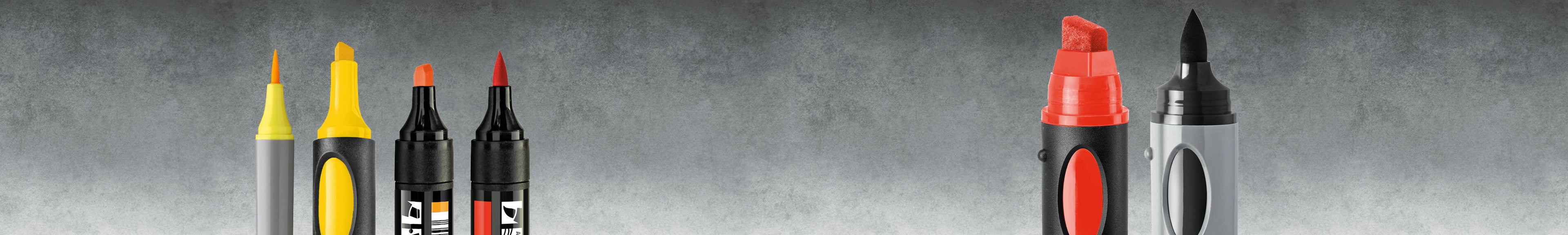 Verschiedene Spitzen von Neuland-Markern.