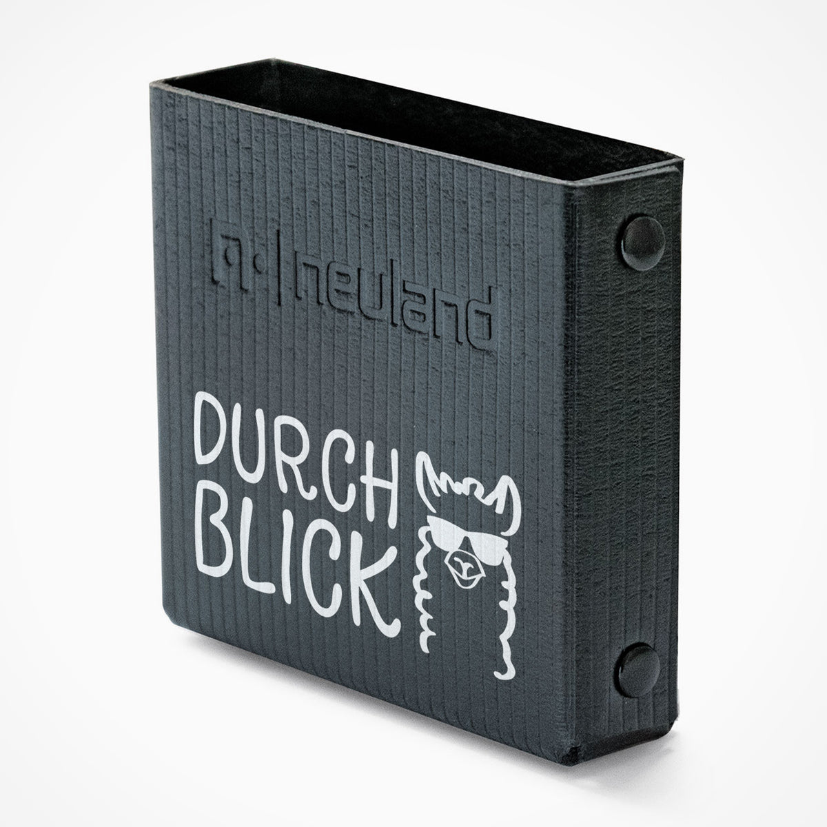 Magnethalter mit Aufdruck.